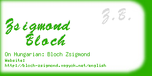 zsigmond bloch business card